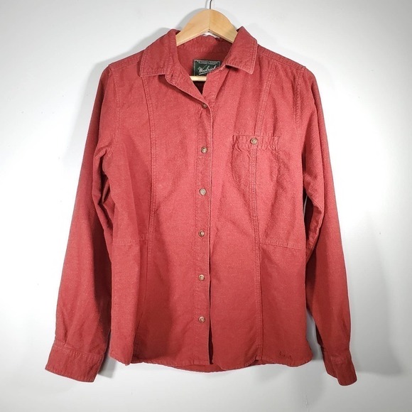 Woolrich Flannel Button Down Ruby Heather Size Large - Picture 9 of 9